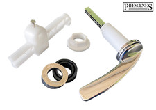 Toilet Handle - Flush Lever & Wedges for Curved / Corner Cistern Hole - Metal