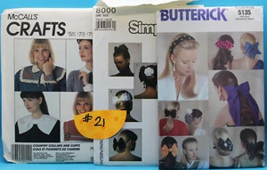 LOTE MIXTO DE 3 PATRONES ARTESANALES DE COLECCIÓN - LAZOS PARA EL CABELLO, LOTE DE COLLARES ELEGANTES #21 - Imagen 1 de 3