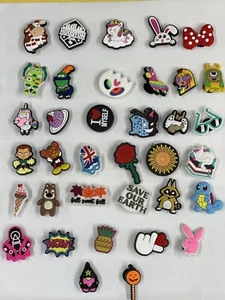 36 Pic Mixed PVC Shoe Charm Lot Different Charms Fit for Croc Jibbitz Wristband - Picture 1 of 2