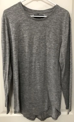 Camisa Pacsun Para Hombre Manga Larga Gris Jaspeado Manga Larga Mediana Calce Más Largo Suave Foto 1 de 4