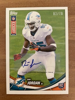Dion Jordan Rookie Auto! Numbered /79! Topps Kickoff 2013 - Image 1 of 2