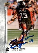 Richie Leone Signed 2018 Upper Deck CFLPA All Star card Ottawa Redblacks
