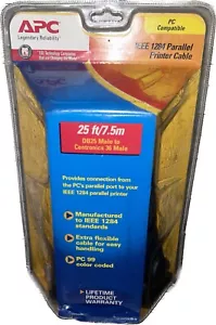 APC 25Ft. DB25 Male to Centronics 36 Male Parallel Printer Cable IEEE1284 Sealed - Picture 1 of 2