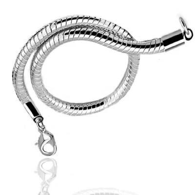 Bracciale in acciaio inox da uomo braccialetto catena snake lungo 18 19 20 21 cm - Immagine 1 di 4