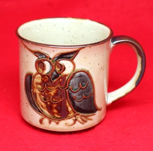 Vintage OWL Coffee Mug Cup 3D Image Classic 8 oz Glazeed Stoneware 1970s MOD - Picture 1 of 8