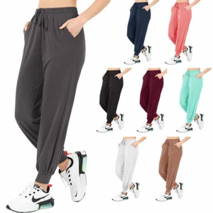 Womens Soft French Terry Jogger Running Dancing Lounge Pants Relaxed Fit Baggy - Picture 1 of 37