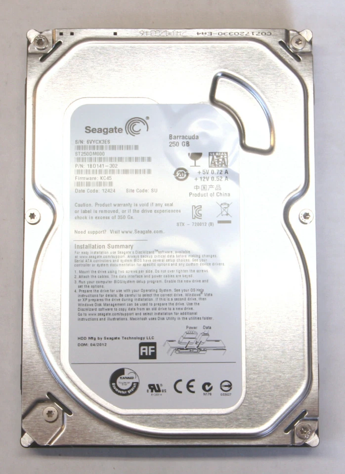 Seagate Barracuda 250GB 7200RPM SATA 16MB 3.5" Hard Drive (ST250DM000) - Image 1 of 1