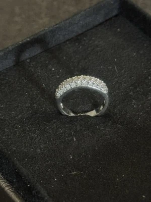 Anello Fedina Argento Con Zirconi Swarovski  - Immagine 1 di 4