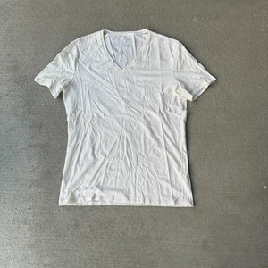 Icebreaker Mens V-Neck T-Shirt White Classic Short Sleeve Comfy Soft Size Large - Picture 1 of 5