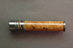 FLY ROD REEL SEAT Maple Burl 11306 tappo e anello argento nichel blu - Foto 1 di 4
