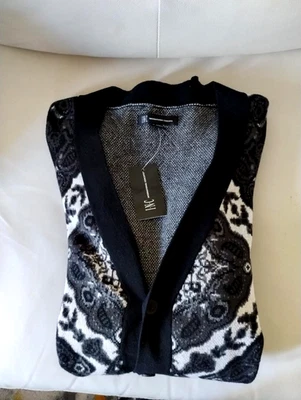 I.N.C. International Concepts Men's Black & White Cardigan Sweater-SZ XL (New)!! - Image 1 of 4