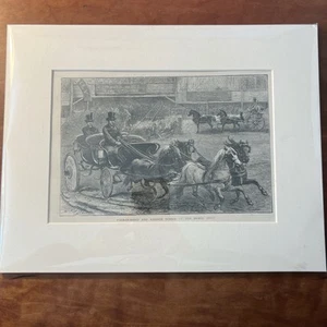 Pferdeshowdruck: Die grafische Zeitung 1872 professionell mattiert antiker Druck - Bild 1 von 6