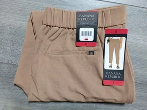 Pantalones Banana Republic Adulto Talla 8 Marrón Cónicos Pull-On Oficina Informales Para Mujer - Imagen 1 de 6
