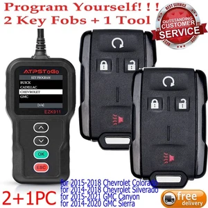 2 Remote Key Fob for 2014 2015 2016 2017 2018 Chevrolet Silverado M3N-32337100 - Picture 1 of 4