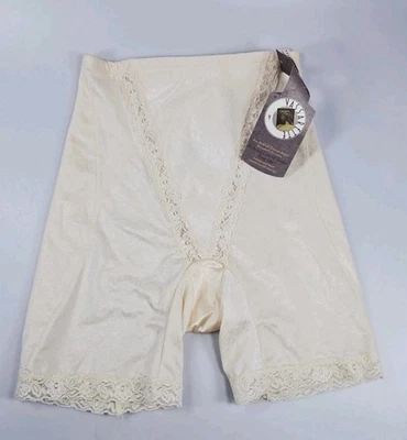 Nova Calcinha Vassarette Cinto Nylon Elástico Perna Longa Modelador Moderado Pérola Média - Imagem 1 de 4