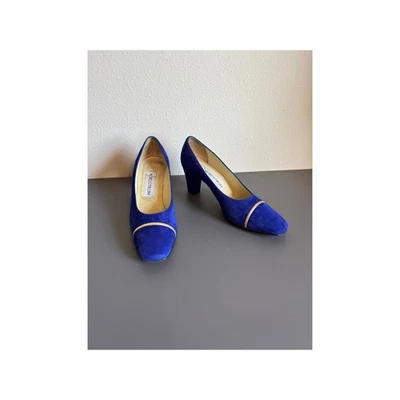 Tacones de gamuza azul vintage años 90, Nordstrom talla 8 estrechos Foto 1 de 4
