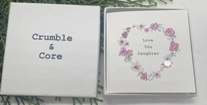 NEU Crumble & Core "Love You Daughter" Sterling Silber 925 ~ Herz Ohrstecker - Bild 1 von 7