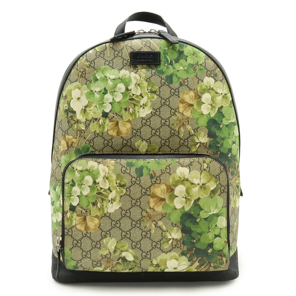 Mochila GUCCI GG Blooms Supreme, PVC e Couro, Bege, Preta, G... GZl1cq0c - Imagem 1 de 1