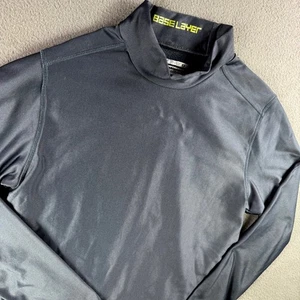 Layer 8 Base Layer Men M Performance Black Long Sleeve Top Shirt Gym Run Hiking - Picture 1 of 9