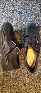 Clarks Alexa Agnes Black Double Buckle Chunky Shoes Loafers UK size 3 D - Picture 1 of 5