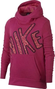 Girl's Nike Sportswear Pullover Hoodie Vivid Pink 860100-615  - Picture 1 of 5