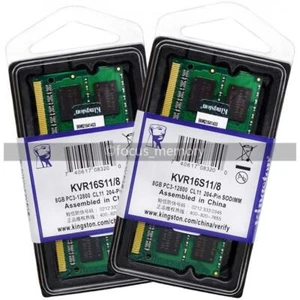 Kingston 16GB (2x 8GB) RAM DDR3 1600 MHz PC3-12800 Laptop SO-DIMM Memory 204-Pin - Picture 1 of 5