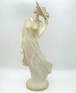 Vintage 24" Large Lady Woman Sculpture Statue Figure Dress Hat Beautiful - Picture 1 of 10