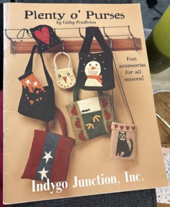 Vtg Rare Indygo Junction, Inc. PLENTY O' PURSES Applique Quilting Pattern '02 Bk - Picture 1 of 10