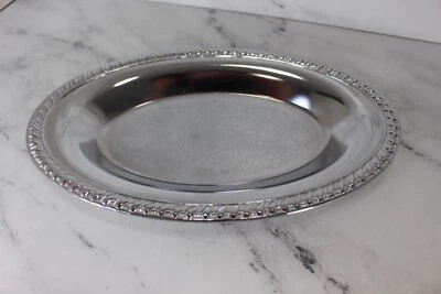Vintage Silverplate Decorative Serving Dish Shallow Plate - Image 1 of 3