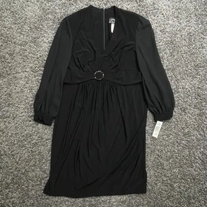 Alex Evenings Womens 18W Black Long Sleeve Gown Maxi Dress 79283 $150 - Picture 1 of 14