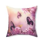 Pink Butterflies Sofa Pillow, Outdoor Habitats and Ecosystems Pillow,Home Pillow