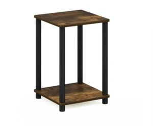 Furinno Turn-N-Tube Haydn End Table Amber Pine & Black - Picture 1 of 5