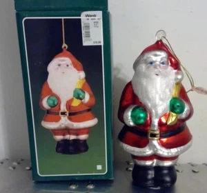Vintage 9.5" Mercury Glass Christmas Ornament Santa Claus Mouth Blown Glass - Picture 1 of 6