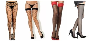 FISHNET STOCKINGS LACE TOPPED THIGH HIGH SHEER LINGERIES LADIES SEXY HOLD UP New - Picture 1 of 16