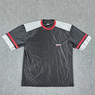 Vintage 90s USA Made ESPN Sports Center Jersey Shirt Black Men's Size Large TV - Image 1 of 4