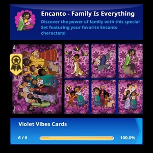 ENCANTO FAMILY EVERYTHING-POCO COMÚN JUEGO DE 6 CARTAS+PREMIO-TOPPS DISNEY COLLECT - Imagen 1 de 1