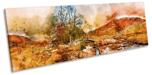 Slater's Bridge Lake District Picture PANORAMA CANVAS WALL ART Print Orange - Picture 1 of 1