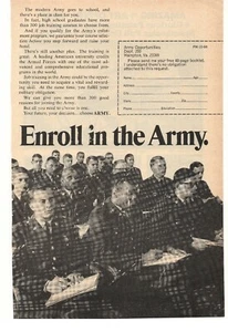 Anuncio de inscripción en el ejército 1968 - Imagen 1 de 1