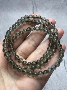 1PCS 25g Natural Green Hair Rutilated Quartz Gemstone Bracelet AAA Grade #C0121 - Picture 1 of 3