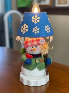 Lámpara "Country Snowman", pantalla copo de nieve 2005, ¡excelente estado! - Imagen 1 de 6
