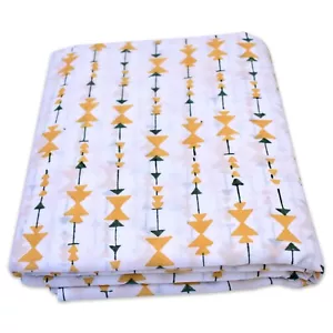5 Yard Natural Sanganeri Block Printed Handmade Cotton Fabric White Craft Fabric - Picture 1 of 6