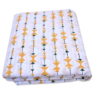 5 Yard Natural Sanganeri Block Printed Handmade Cotton Fabric White Craft Fabric - Image 1 of 4