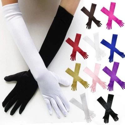 Guantes de noche satinados para mujer 21"" de largo fiesta baile codo guantes de ópera EE. UU. Foto 1 de 3