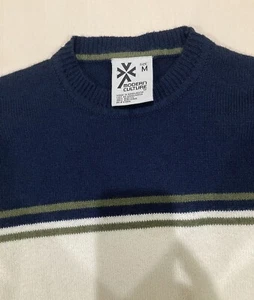 Modern Culture Boy's Sweater Beige Navy and Green Sweater Size Medium RARE - Picture 1 of 5