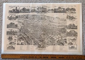 Karte von Pasadena, Kalifornien 1893 - 1972 nach historischen Stadtplänen reproduziert - Bild 1 von 15