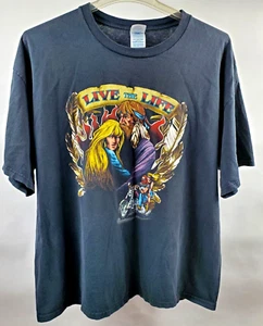 Camiseta Rara De Colección 1992 American Biker Live The Life Años 90 Harley 3D Emblema 2XL - Imagen 1 de 4