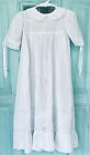 Vintage White Baby Christening Gown Embroidery Nocturne Easter 100%Cotton