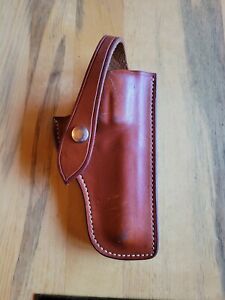 Details about   Vintage Basketweave Leather Flap Holster 5" Small Frame DA Revolvers 5541-OP