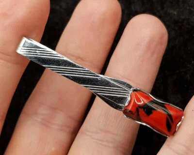 Silver Plated Mid Century Style Tie Bar Clip - For Gents and Aspiring Gentleman - Image 1 of 4