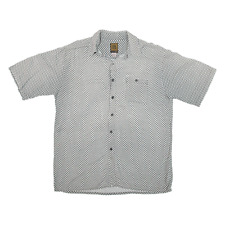 Vintage BRUNO Mens Shirt Grey 90s Geometric Short Sleeve L